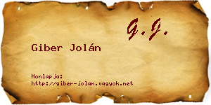 Giber Jolán névjegykártya