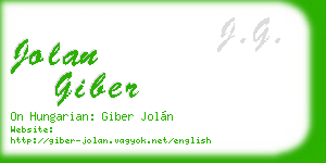 jolan giber business card