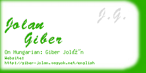 jolan giber business card